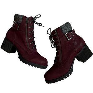 Women's Burgundy Ankle Boots